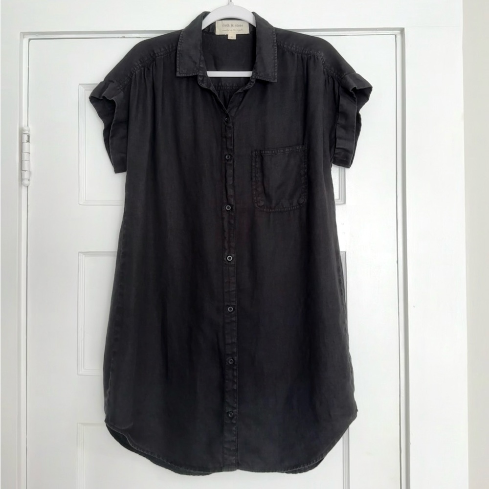 Cloth & Stone Anthropologie Knee Length Shirtdress Button-Down Size Small!